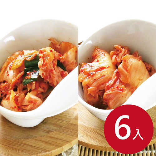 【小英韓式泡菜】韓式綜合泡菜6入組(葷X3+素X3)★買就送「美味手工拉麵」2包  