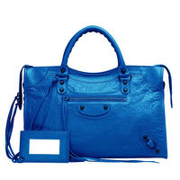 BALENCIAGA 巴黎世家City小釦手提機車包(希臘藍)