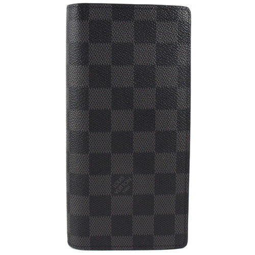 LV N62665 Brazza 黑棋盤格紋雙折零錢長夾.黑 現貨