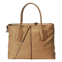 TOD’S D-STYLING BAULETTO 牛皮2WAY波士頓包(大-焦糖棕-展示品)