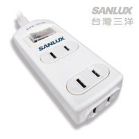 台灣三洋 超安全2孔3座單切 轉接延長電源線 線長1.8M(SYPW-231AA)