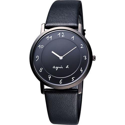 agnes b. 法國時尚簡約風情腕錶-黑 7N00-0BC0D(BG4002P1)