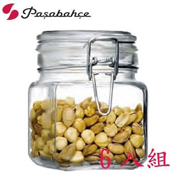 土耳其Pasabahce玻璃密封方形儲物罐740cc-六入組