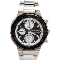 SEIKO CRITERIA SPORTS 三眼計時賽車石英男錶(黑/42mm)