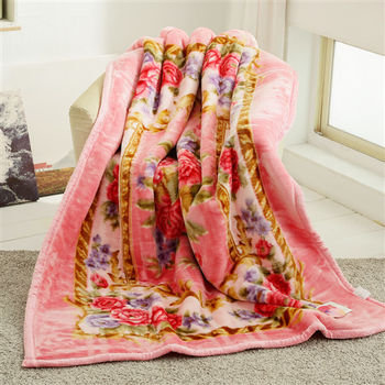 ho kang 新合纤单人被头柔软毛毯-花嫁