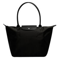 LONGCHAMP Le Pliage Neo系列尼龍長把水餃包(大-黑色)