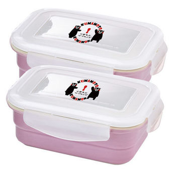 KUMAMON 酷Ma萌鑄瓷可微波烤箱方型800ml保鮮盒-800ml(兩入)