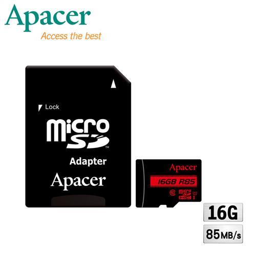 Apacer宇瞻 16GB MicroSDHC UHS-I Class10記憶卡(85MB/s)