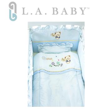 美國 L.A. Baby 熊寶貝純棉五件式寢具組S(90 x 50 cm)