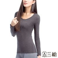 【三槍牌】時尚經典女圓領超彈性長袖發熱衣~2件組(黑粉桃各1)
