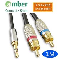amber 3.5mm AUX mini Jack 對RCA-1M 立體聲類比音響線