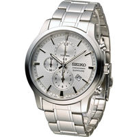 SEIKO 精工 CS系列經典紳士計時腕錶 7T92-0TT0S SNDG65P1 銀白