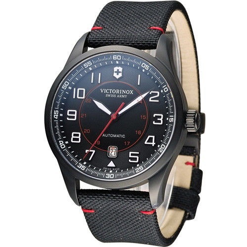 Victorinox 維氏 Airboss Black Edition 自動上鏈機械三針腕錶 VISA-241720