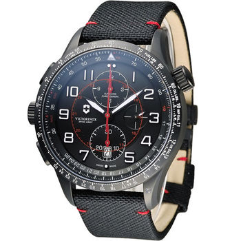【Victorinox 維氏】Airboss MACH 9 自動上鏈機械計時碼錶(VISA-241716)