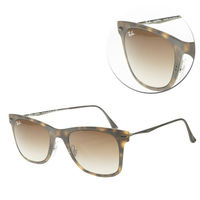 【Ray Ban】Wayfarer-輕薄方形全框琥珀漸層茶色太陽眼鏡(RB4210-894/13 Light Ray)
