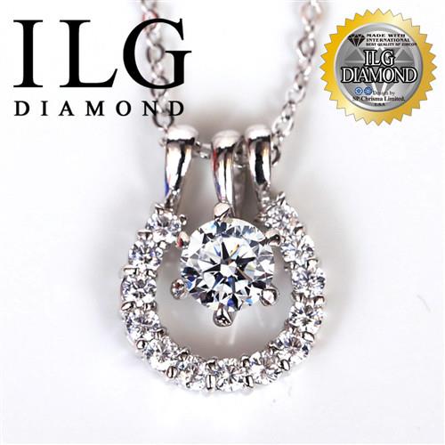 ILG鑽-幸運馬蹄款- 結婚情人節禮物-頂級八心八箭擬真鑽石項鍊-主鑽1.25克拉-NC021