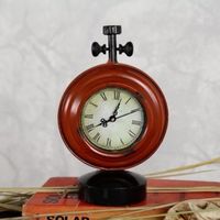【協貿】復古擺件鐵藝鐘錶時鐘小號紅色工藝品創意家居裝飾