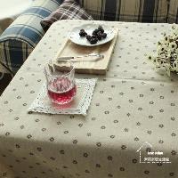 【協貿】雛菊棉麻蕾絲田園碎花小清新咖啡色餐桌布藝蓋巾