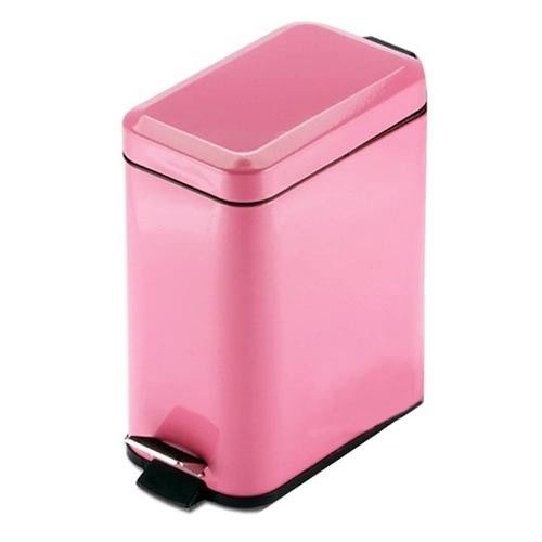 PUSH! 居家生活用品 colourful液壓緩降方型垃圾桶 置物桶 5升粉色I19