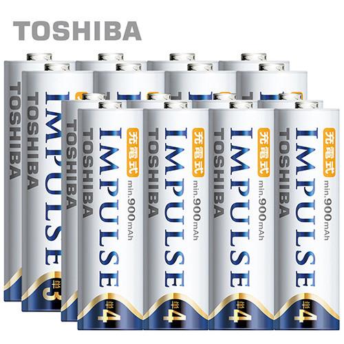 【日本製TOSHIBA】IMPULSE高容量低自放電電池(2450mAh+900mAh 3號8入+4號8入)