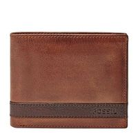 【Fossil】2016男時尚Quinn超薄L型拉鍊棕色皮夾(預購)