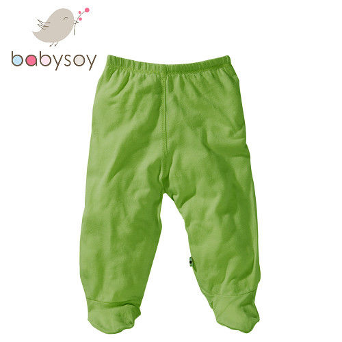 美國 Babysoy 有機棉百搭彈性包腳長褲525 - 草綠