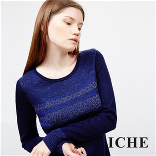 【ICHE 衣哲】羊毛傘擺拼接上衣