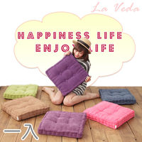 【La Veda】絨布方形胖胖座墊-1入 (隨機出貨不挑款)