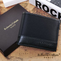 Roberta Colum - 雅痞時尚系牛皮款左右翻8卡1照短夾-共2色