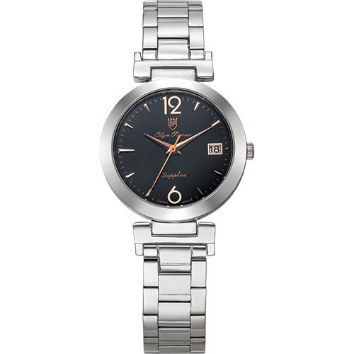 Olym Pianus 奧柏表 想樂份子流行簡約腕錶-黑/35mm 5684MS