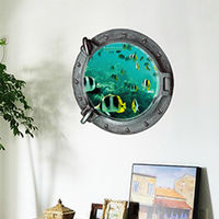 窩自在★DIY無痕創意牆貼/壁貼-3D海底風光_Z 2-002-行動