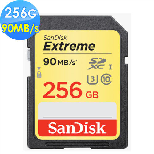 【SanDisk】Extreme SDXC UHS-I 256GB 記憶卡 U3 (公司貨) 90MB/s