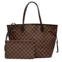 LV N41358 經典棋盤格NEVERFULL MM大型子母肩背購物包