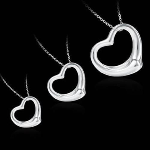 【米蘭精品】925純銀項鍊吊墜精美心形風格