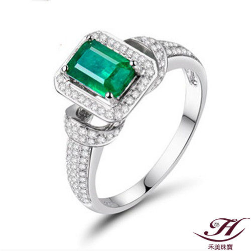 【禾美珠寶】光彩耀人天然祖母綠鑽戒YS187(18K)-預
