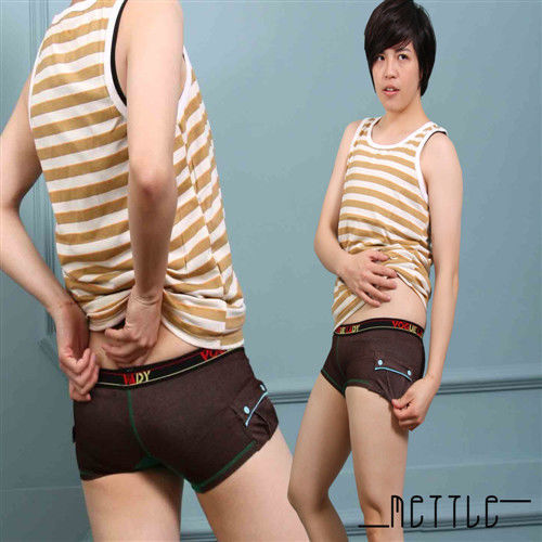 【METTLE】雙口袋牛仔平口內褲(棕)