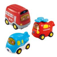 Vtech 嘟嘟車3入組-大眾運輸組(巴士+飛機+直升機)-行動