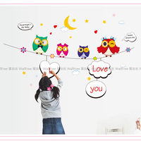 窩自在★DIY無痕創意牆貼/壁貼-貓頭鷹留言板_AY641(60X45)-行動