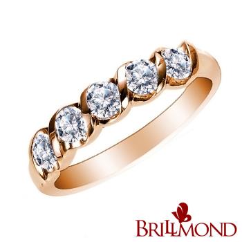 【BRILLMOND】50分 18K玫瑰金 典藏舞動鑽戒(天然鑽石總重50分)