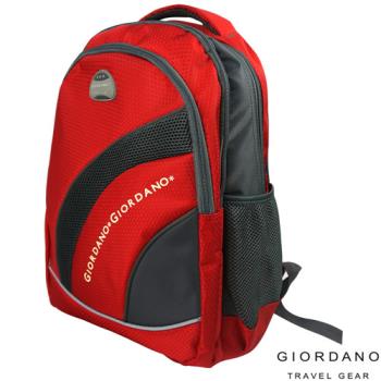 GIORDANO ~ 佐丹奴 二代運動風輕量旅行後背包 (紅色)