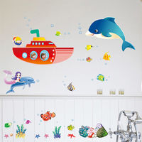 窩自在★DIY無痕創意牆貼/壁貼-海底探險_AY759(50X70)-行動