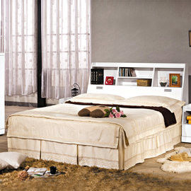 【時尚屋】[UZ6]福特白色5尺書架型雙人床UZ6-75-1+75-2不含床頭櫃-床墊