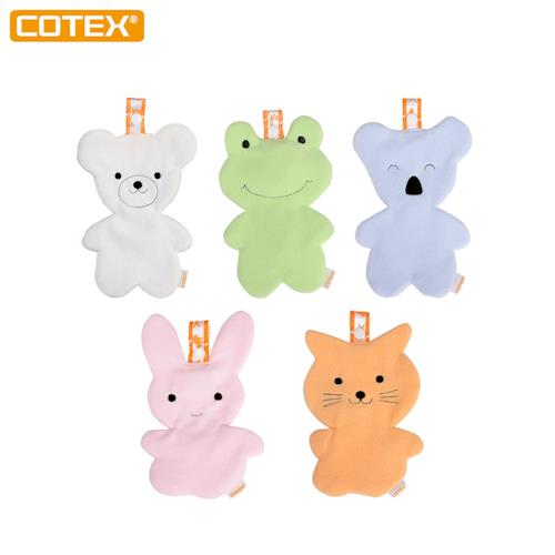 【COTEX】感覺統合動物造型安撫巾-5入每色各一咬咬巾/奶嘴掛/口水巾
