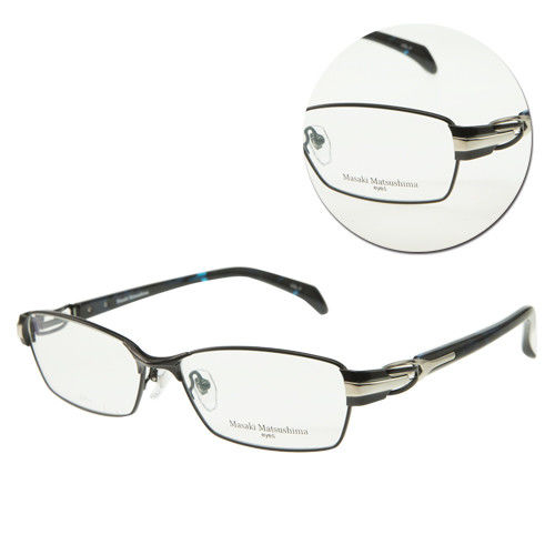 【Masaki Matsushima】時尚全框黑鈦金屬光學眼鏡(MF-1179 銀/黑藍)