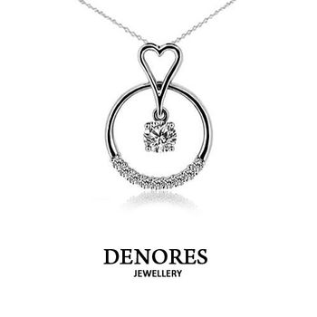 DENORES 獨特0.30克拉八心八箭美鑽項鍊
