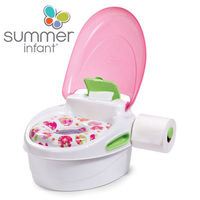 【美國Summer Infant】豪華3合1兒童馬桶練習組(粉色)-行動