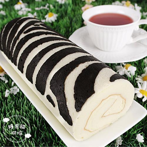 《糖果貓烘焙》斑馬蛋糕捲(420g/條，共兩條)  