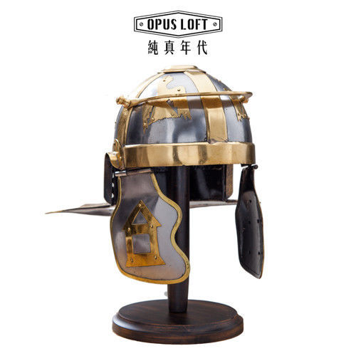 【OPUS LOFT純真年代】中世紀復古羅馬帝王頭盔(含立架) IR-80651 模型 擺飾 裝飾 手工打造 公仔
