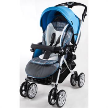 【CAPELLA】 BS707有機棉雙向豪華嬰兒手推車 瞬收瞬開 嬰兒推車 嬰兒車 摺疊嬰兒車 (夏日沁藍/活力橘)