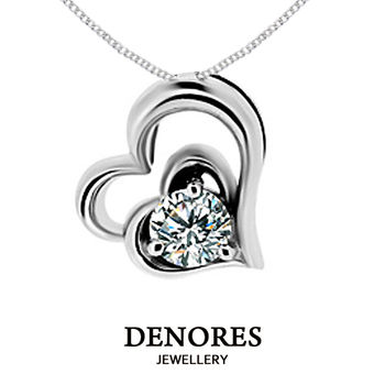 DENORES 真愛0.30克拉八心八箭美鑽項鍊
